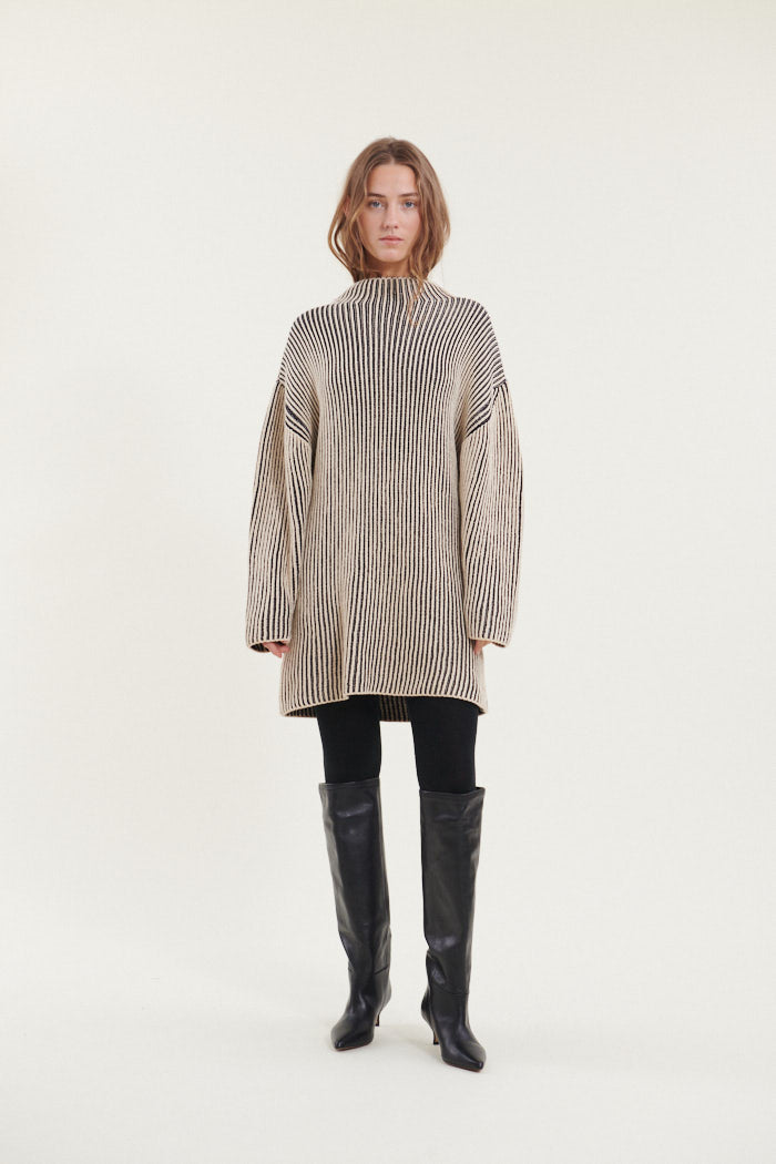 Basic Apparel Winie Long 2 Colored Dresses 741 Black / Birch